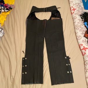 Grayish Black Leather Chaps